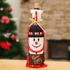 3pcs/set Christmas Decorations Wine Bottle Cover Wine Bottle Bag Snowman Santa Claus Moose Toppers Ornaments for Home Xmas New Year Dinner Table Decor