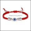 Charm Armbänder Mode geflochtene Seil Armbänder Männer Frauen Lucky Red Braslet Gothic Evil Eye Fatima Hand Hamsa Brazalete Yoga Schmuck Dhidi