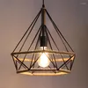 Hanglampen vintage touwverlichting armatuur retro industriële hangende lamp American Restaurant Bar Triangle Droplight Decoratie