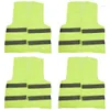 Motorcycle Apparel -4 Pcs. Safety Vests Car Puncture Vest Warning En 471 With Reflective Stripes And Buckle