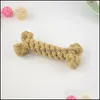 Jouets pour chiens à mâcher 15 cm jouet pour animaux de compagnie chien os coton corde tissé fournitures résistant aux morsures simation mâcher goutte livraison 2022 maison jardin Otipc