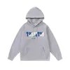 Men's Trapstar London Oversized Men 1 High Quality Blue White Towel Embroidery Fleece Casual