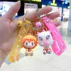 4 Designs Cartoon Anime Demon Slayer Nezuko PVC 3D Bierek podwójny wisiorek Agatsuma Zenitsu Keyring