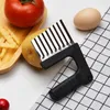 Multi Purpose Stainless Steel Fruit Vegetable Tools Silver French Fries Cutter Wave Knife Serrated Blade Kitchen Supplies LX5189