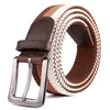 Belts Elastic Woven Belt Stretch Double Layer With Metal Buckle Casual Waist Jeans Pants Women Men Fashion Accessories