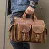 Porte-documents Sbirds Vintage mode sacs à main en cuir pour hommes sac à bandoulière véritable mallette multifonctionnelle fourre-tout d'affaires