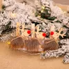 Décorations de Noël 3pcs Clips en bois naturel Mini Santa Claus Elk Po Clothespin DIY Party Clip Pegs Décor