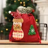 5st/set DrawString Christmas Gift Bag Santa Claus Snowman Cartoon Biscuit Varor Cookies Candy Packaging P￥sar f￶r barn Xmas Holiday F￶delsedagsfest