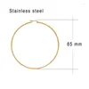Hoop Earrings Stainless Steel Big Large Earring For Women Gold Color Nice Ear Round Fashion Jewelry Party High Quality 2022 E0164
