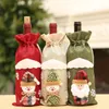 4pcs/set Christmas Decorations Wine Bottle Cover Wine Bottle Bag Snowman Santa Claus Toppers Ornaments for Home Xmas New Year Dinner Table Decor