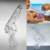 Nuovo design Pistola Tubi di fumo Narghilè di vetro Bong Bubbler con Downstem Tubi di acqua verde blu chiaro Dab Rig Hand Pipe