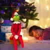 Red Green Christmas Latex Grinchs Doll voor kerstboomdecoratie Home hanger met hoed nieuwjaars kindergeschenken c1013