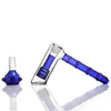 Small Hammer Glass Bong Hookah Blue Matrix Percolator Portable Smoking Pipes Bubbler Bongs Water Pipes Bowl 18.8mm