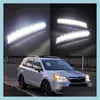 Luzes diurnos de Runnung 2pcs/set DRL Daytime Running Lights for Subaru Forester 2013 2014 Relé de estilo de escurecimento 9 chips Car LED LUZ DR DH8X6