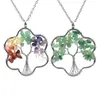 Colliers d'arbre de vie en cristal collier pendentif en pierre naturelle en forme de neige accessoires de bijoux de mode
