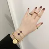 Obrączki Hiphop Geometria Nieregularny Złoty Kolor Dla Kobiet Dziewczyn Punk Finger Ring Fashion Titanium Steel Party Biżuteria