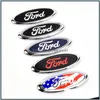 Car Badges Front Bonnet Badge Car Original Metal Logo Emblem Rear Trunk Boot Mark Sticker For Ford Focus Old Mondeo 15X6Cm Drop Deliv Dhl75