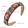 Lüks Barok Vitray Elmas Saç Aksesuarları Çiçek Kafa Bandı Moda Kadınlar Rhinestone Saç Bandı Saç Hoop Kız Hearwear