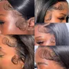 Rak spets fr￤mre m￤nskliga h￥r peruker f￶r svarta kvinnor 30 34 tum brasiliansk 13x4 frontal peruk f￶re plockad