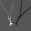 Pendant Necklaces Fashion Black Wrench Tool Necklace Men Trendy Simple Stainless Steel Chain Hip Hop Rock Jewelry Gift