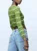 Женские трикотажные футболки TRAF Модный женский вязаный свитер 2022 Женский весенне-осенний повседневный короткий пуловер с длинным рукавом Теплый женский джемпер T221012