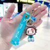 4 Designs Cartoon Anime Dämonentöter Nezuko PVC 3D Schlüsselanhänger Doppelseitige Figur Anhänger Agatsuma Zenitsu Schlüsselanhänger