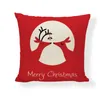 Chair Covers Fashion Christmas Linen Pillowcase Red Series Santa Claus Pillow His Sofa Decoration