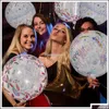 Party Decoration Party Decoration Happy Birthday Balloons Transparent Bobo Clear Round Colorf 4D For Wedding Baby Shower 20 Inches Dr Dh46E