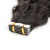 Tape in Human Hair Extensions Curly Wave Natural Black 50g Seamless Skin Weft Glue in Silky Hairpieces 20pcs/pack with Double Side Tapes for Women SALE