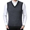 Herrenwesten Herren 2022 Frühling Herbst Herren Business Casual Slim Fit Ärmellose Strickweste Pullover Casaco Masculino Gilet Chaleco V