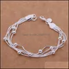 Link Chain 925 Sterling Sier Five Snake Chain Armbands Smooth Bead Armband Women Wedding Engagement Jewelry 1204 T2 Drop Dhumt