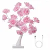 Lampes de table LED Rose Tree Light Saint Valentin Décorer la chambre de la fille Décoration Creative Home Net Lampe féerique rouge