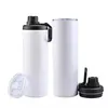 Wholesale 20oz Sublimation Straight Tumbler Double Wall Stainless Steel Vacuum Insulated Cups Bottle With Two Lids Straws C1013