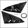 Outros acessórios externos Adesivo de estilo de carro 1/4 de quarto de bairro lateral scoop er ventur spoiler painel para honda civic - preto/c dhrlm