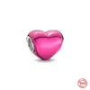 925 Sterling Silver Ciondola Charm Donna Perline Gioielli di alta qualità Regalo Lucchetto all'ingrosso e chiave Ciondola Charm Pink Love Bead Fit Pandora Bracciale DIY 0198