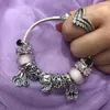 925 Sterling Silver Dangle Charm Femmes Perles Haute Qualité Bijoux Cadeau En Gros Coloré Murano Pierre Perle Fit Pandora Bracelet DIY 0347
