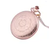 Pocket Watches 8840Retro Trend Luxury Gold Case White Surface Open Watch Strap Chain Men's and Women's Accessories