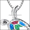 Pendentif Colliers Opale Collier Tortue Pendentif Bijoux Pour Femme Colliers 1813 Q2 Drop Livraison 2022 Pendentifs Dhinr