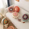 Pillow 1pc Round Bohemian Style Embroidered Futon Fluffy Seat S For Sofa Home Decorative With Filling