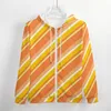 Erkek Hoodies Sweatshirts Turuncu Hat Baskı Diagonal Stripes Sıcak Polier Serin Zip Up Erkekler için artı 5xl G221011
