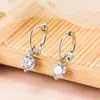 Stud Earrings Korean Temperament Ear Buckle Geometric Shiny Zircon Tiny Hoop Circle Hoops For Women Party Jewelry Gift