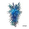 Lustres de vidro de estilo de murano borossilicato lumin￡rias de cor azul de cor azul