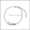 Pulseras con dijes Amor Número 8 Pulseras con dijes de aleación Moda Auspicioso Símbolo infinito Pulsera de cadena Elegante Simple Joyería sexy Gi Dhdji