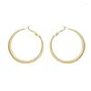 Hoop Earrings Exaggerated Matte Gold Color Large Circle Temperament Simple S925 Silver Needle Ear Buckle Earring Party Jewelry