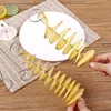 Tools 1SET Rotating Cyclone Potato Slicer Household Spiral Slicing Knife Skewer Hand-cranked Cutter DIY String Cut Kitchen Tool