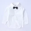 Çocuk Beyefendi Giyim Setleri 3pcs/Setler Bow Tie Kid Stripe Ekose Yelek Pantolon Kapı Uzun Kollu Gömlek Bebek Doğum Günü Partisi Takımlar Bahar Sonbahar Erkek Kıyafetler Z003