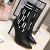 Designer Martin Boots ha lavorato a maglia calze autunnali e invernali da donna stivali stiletto alFashion scarpe da sera alla moda taglia 36-41