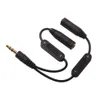 Kabel adaptera słuchawkowego 3,5 mm stereo samiec do podwójnego 3,5 mm żeńskiego Audio słuchawki Y Kable rozdzielającego z kontrolą głośności