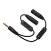 Headphone Adapter Cable 3.5mm Stereo Male to Double 3.5 MM Female Audio Earphone Y Splitter Cables with Volume Control