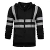 Heren hoodies hi viz vis high zichtbaarheid jas jas pullover hoodie werk zip capuchon sweatshirt fleece m-4xl